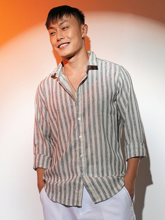 Heathered-Stripe Shirt