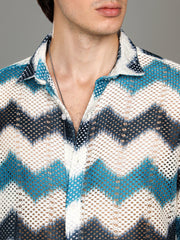 Chevron-Block Knit Shirt