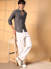 Solid Textured Knit Shirt
