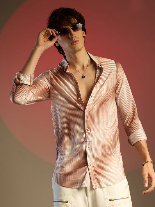 Ombre-Pleated Shirt
