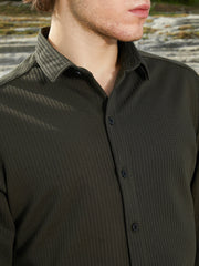 Ribbed-Woven Shirt