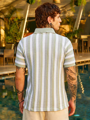 Panel-Knit Polo Shirt