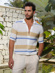Panel-Knit Relaxed Shirt