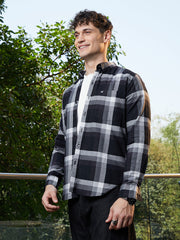 Pixelated-Check Relaxed Shirt