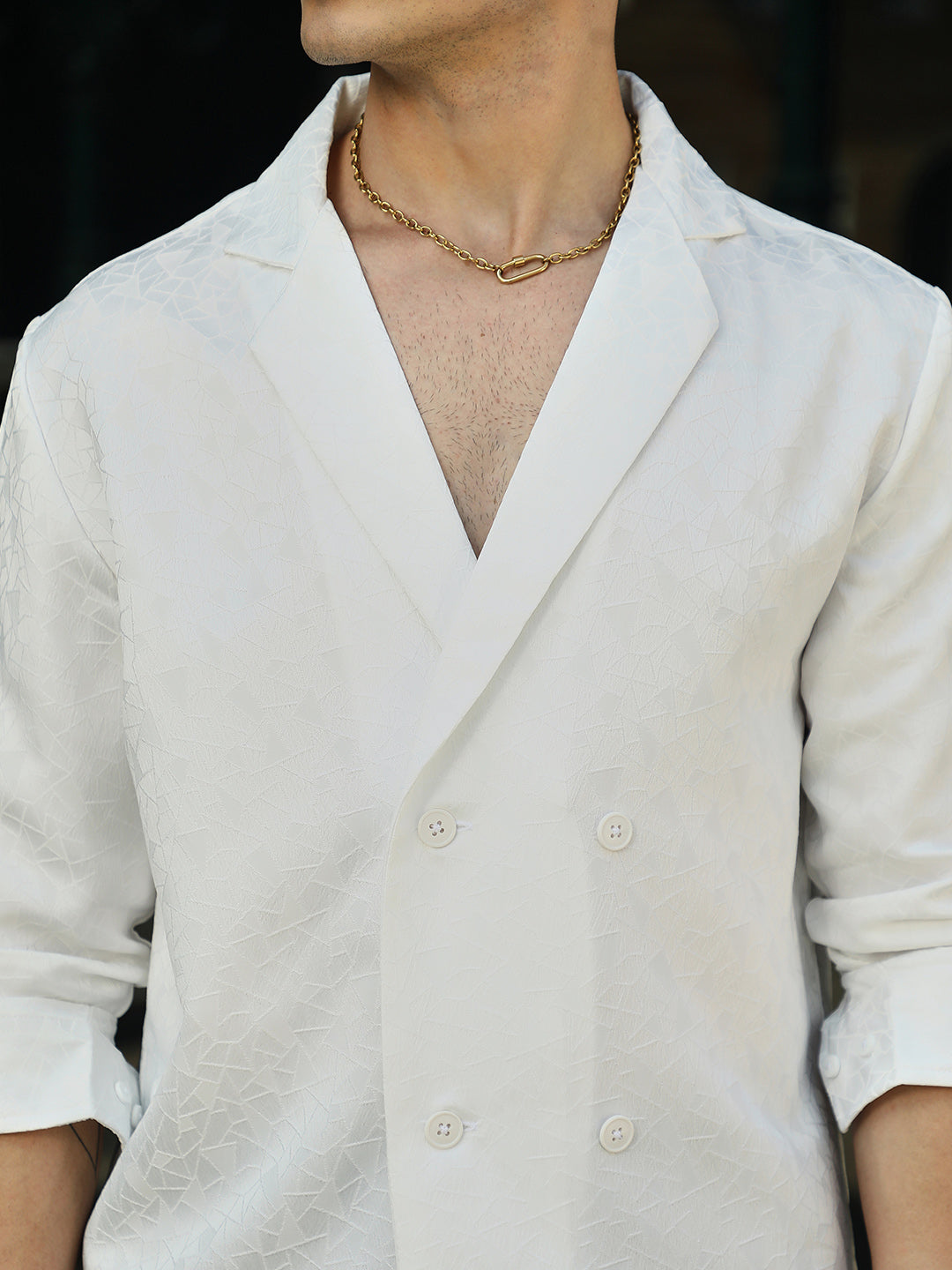 Campus Sutra - Double-Breasted Moziac Shirt