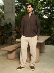 Edge-Lined Half-Placket Shirt