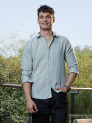 Unbalanced-Pinstripe Shirt