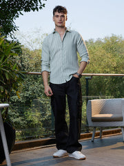 Unbalanced-Pinstripe Shirt