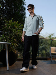 Unbalanced-Pinstripe Shirt
