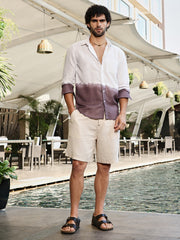 Ombre-Plunge Regular Shirt