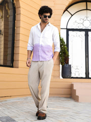 Ombre-Plunge Regular Shirt
