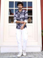 Geometric-Overflow Regular Shirt