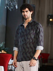 Pinstriped-Track Regular Shirt