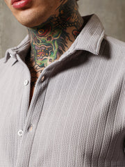 Chevron-Panel Tactile Shirt