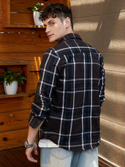 Dark-Plaid Relaxed Shirt