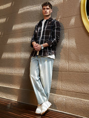 Dark-Plaid Relaxed Shirt