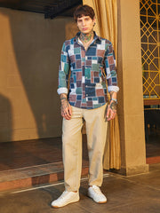 Patch-Stitch Imprint Shirt