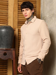 Chevron-Panel Tactile Shirt