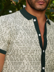 Geometrix-Knit Polo Shirt