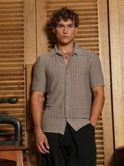 Cross-Stitch Stripe Knit Shirt