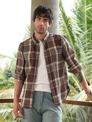 Button-Down Shadow-Plaid Shirt