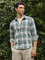 Button-Down Ombre-Plaid Shirt