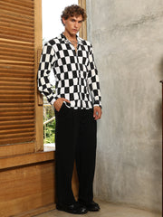 Pleated-Checker Shirt