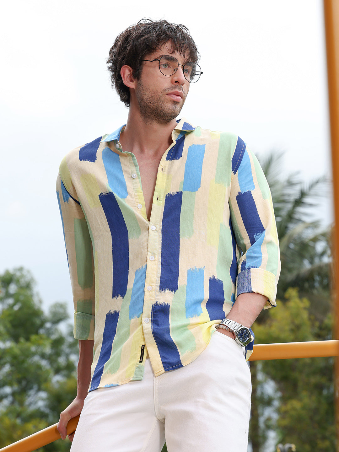 Pigment-Strokes Imprint Shirt