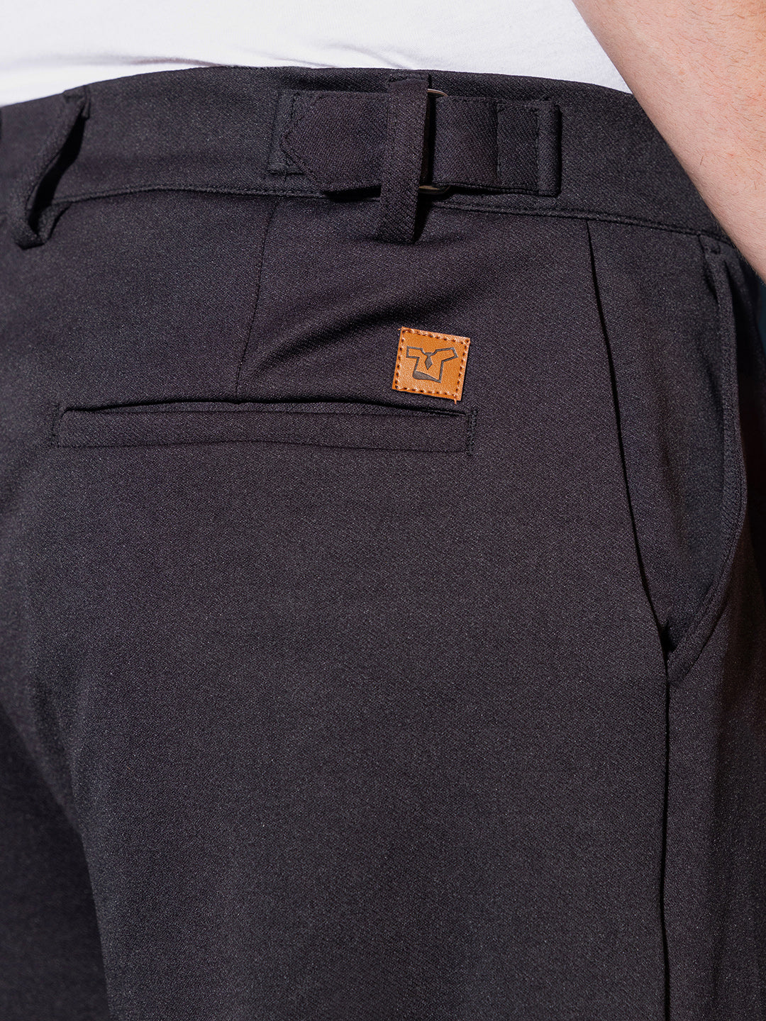 Mens Onyx Black Pleated Tailored Trousers