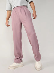 Mens Blush Pink Tailored Linen Blend Trousers
