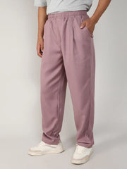 Mens Blush Pink Tailored Linen Blend Trousers
