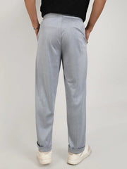 Mens Moon Grey Tailored Heathered Trousers