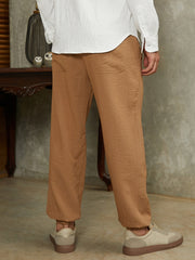 Solid Belted Cargo Pants