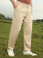 Mens Khaki Beige Velvique Tailored Trousers