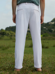 Mens Daisy White Corduroy Tailored Trousers