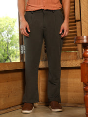 Mens Sacramento Green Micro Waffle Straight Leg Trousers