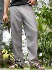 Mens Moon Grey Twill Utility Parachute Trousers