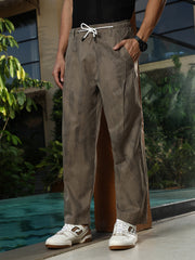 Grazed-Imprint Straight-Fit Trousers