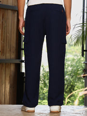 Pleated-Textured Cargo Trousers