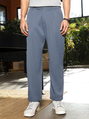 Pleated-Twill Tailored Trousers
