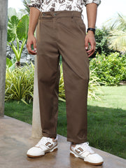 Extended-Waistband Straight Trousers