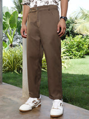 Extended-Waistband Straight Trousers