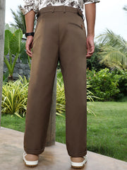 Extended-Waistband Straight Trousers