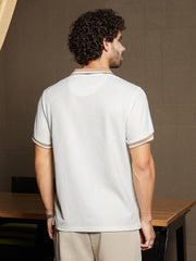 Cuboid-Stripe Polo T-Shirt