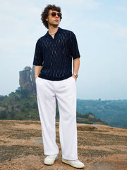 Campus Sutra - Honeycomb-Knit Polo T-Shirt (Copy)