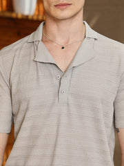 Grainy-Tactile Polo T-Shirt
