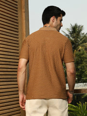 Crease-Tactile Cuban Polo T-Shirt