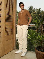 Crease-Tactile Cuban Polo T-Shirt
