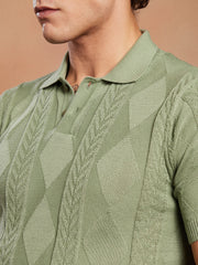 Argyle-Tactile Polo T-Shirt