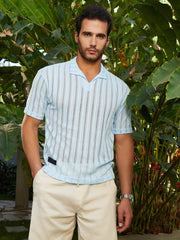 Duo-Striped Relaxed Polo T-Shirt